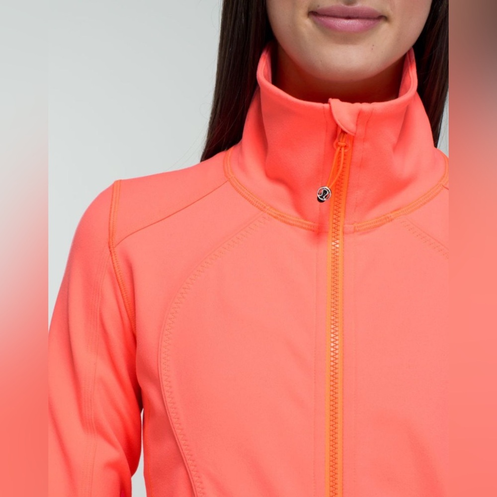 Lululemon Nice Asana Jacket – Bright Coral Orange Full-Zip Athletic Jacket - Picture 3 of 7